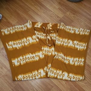 Yellow and White TIE DYE Wide legged Pants